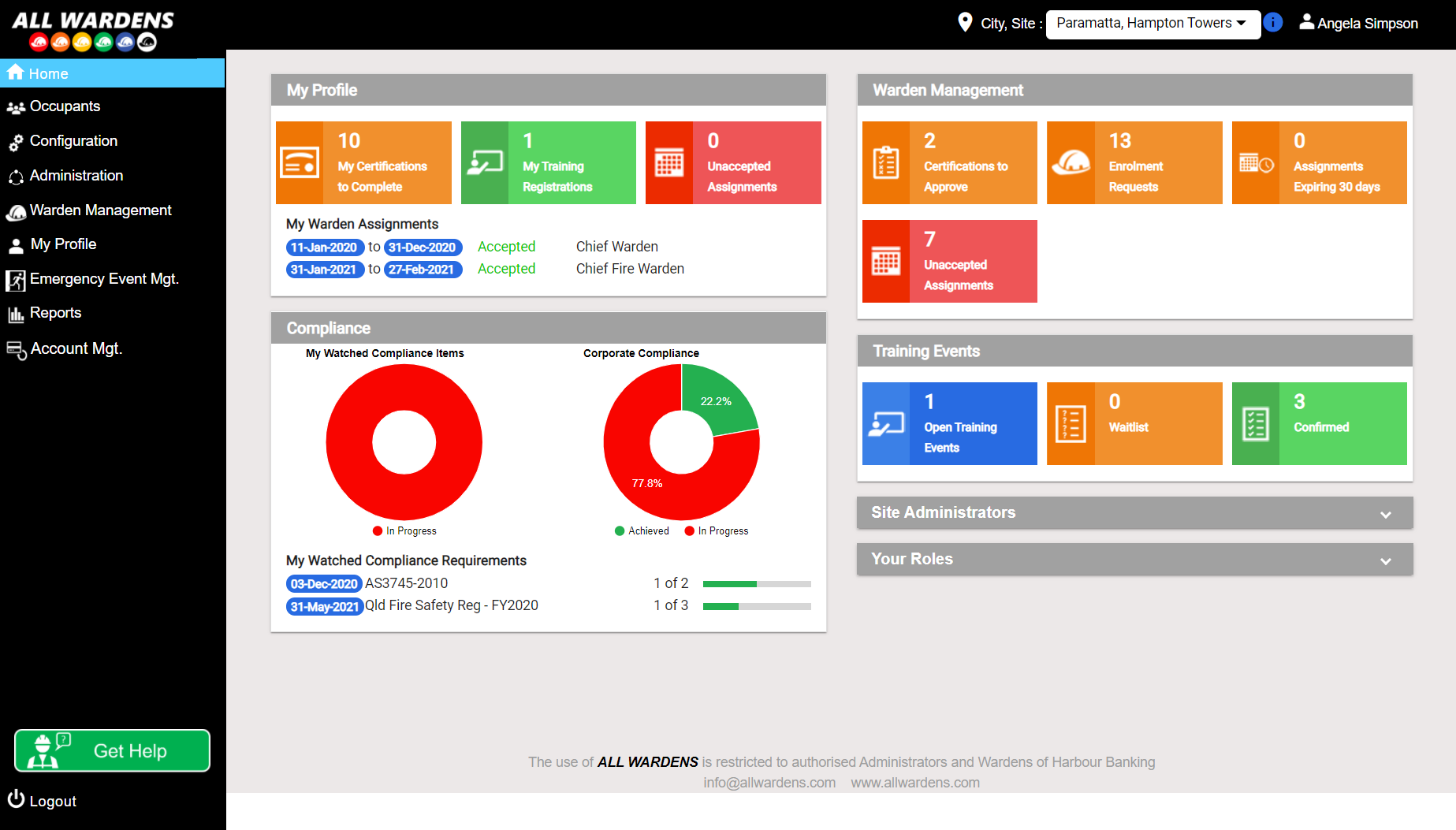 Fire safety and compliance dashboard